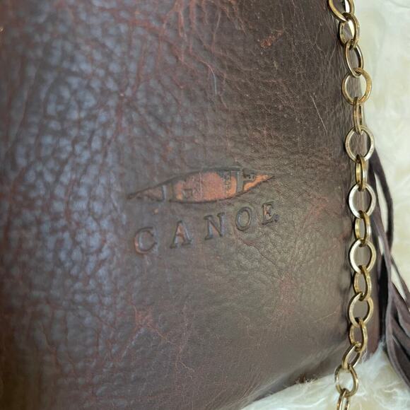 Canoe Leather Reversible Crossbody Bag | Tassel, Croc Print, Chain Strap NWOT - Picture 6 of 11